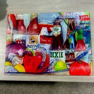 NEW ORLEANS BEERS GLASS CUTTING BOARD